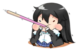 🍡 anime, chibi, snack, cute, eating, cartoon telegram sticker