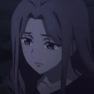 🏮 Anime, traurig, Mädchen, lange Haare, weinend, Frau, Charakter telegram sticker