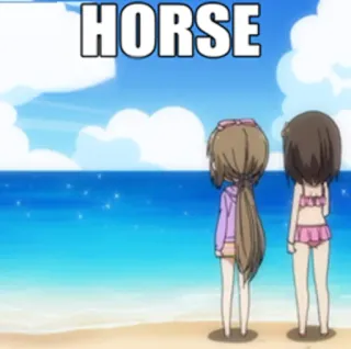 🐴 HORSE animal, playa, anime, mar telegram sticker