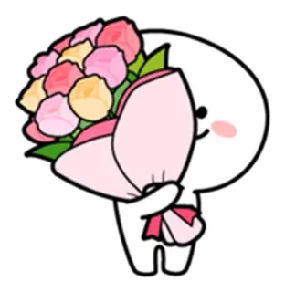 🌷 fleurs, bouquet, mignon, dessin animé, roses, amour telegram sticker