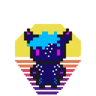 💙 Pixelkunst, Digitale Kunst, Sticker, Cartoon telegram sticker
