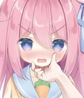 😡 Anime, Manga, Chica, Linda, Pelo rosa, Sonrojo whatsapp sticker