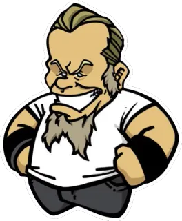 😁 dessin animé, homme, grincheux, barbu, personnage telegram sticker