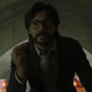 😐 Professor Money Heist professeur, la casa de papel, personnage, homme, portrait telegram sticker