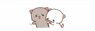 🫖 kucing, imut, berkelahi, kartun, stiker telegram sticker