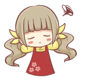 😤 Desenho animado, Menina, Triste, Sticker, Ilustração, Anime telegram sticker