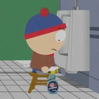 😠 Stan Marsh South Park Cartoon, Badezimmer, Toilette, Reinigung, South Park telegram sticker