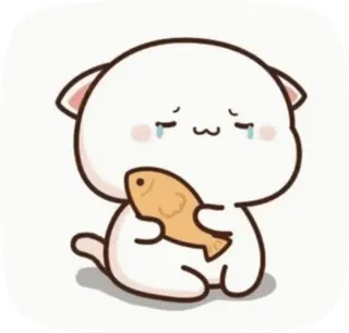😭 gatto, pesce, triste, piangere, cartone animato, carino, kawaii telegram sticker