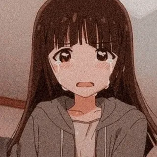 😢 Anime, Mädchen, weinend, traurig, emotional, Tränen, Cartoon, Manga telegram sticker