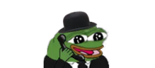 📞 Pepe the Frog pepe, rana, telefono, bombetta, completo telegram sticker