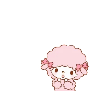 💬 agneau, mignon, rose, noeud, animal telegram sticker