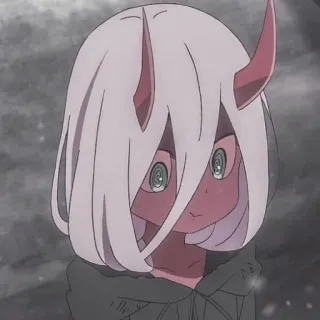 ✨ Zero Two Darling in the Franxx Anime, Zero Two, Darling in the Franxx, Personnage, Cornes, Mignon, Manga telegram sticker