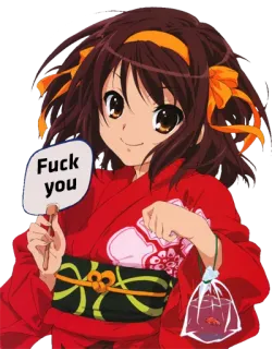 🖕 Fuck you Anime, Offensant, Sticker, Gros mot, Fille telegram sticker