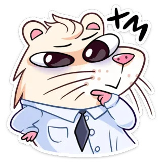🤔 хм hamster, thinking, cute, animal, cartoon telegram sticker