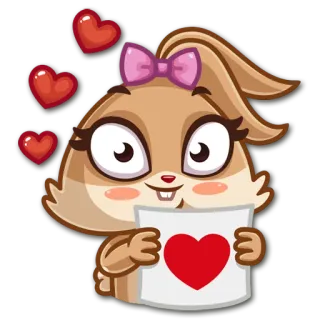 💌 Coelho desenho animado, Amor, Coração, Fofo, Adorável, Animal telegram sticker