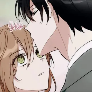 💸 나야아 anime, manga, couple, love, romance, kiss telegram sticker