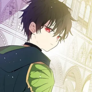 🌑 アニメ, 漫画, 少年, 赤い目, ファンタジー, 子供, キャラクター telegram sticker