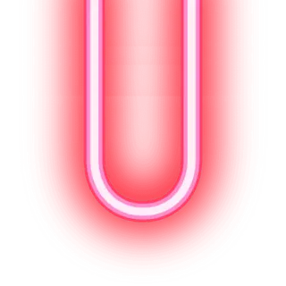 🎃 字母 U, 红色, 字母表, 霓虹灯, 符号 telegram sticker
