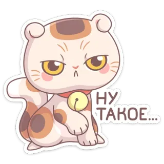 🫤 НУ ТАКОЕ... кот, милый, стикер, животное, смешной, мультяшный, русский whatsapp sticker