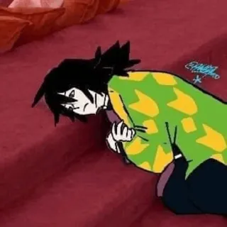 😑 Giyu Tomioka Demon Slayer 动漫, 鬼灭之刃, 富冈义勇, 悲伤, 漫画 whatsapp sticker