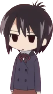😐 Anime, Chibi, Uniforme escolar, Lindo whatsapp sticker