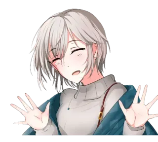 👐 Anime, Mulher, Feliz, Fofo, Personagem, Ilustração telegram sticker
