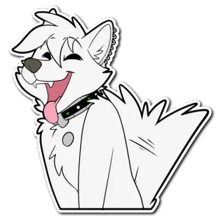 🐶 hond, dier, blij, wit, harig telegram sticker