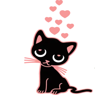 😍 кот, черный кот, милый, животное, котенок, питомец telegram sticker