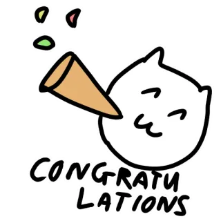 🎉 CONGRATULATIONS congratulations, celebration, party, cute, festive, cartoon telegram sticker
