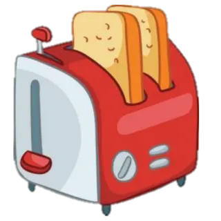 🥣 tostadora, tostada, cocina, comida, desayuno, dibujos animados telegram sticker