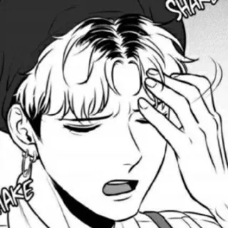 😫 흑백, 흑백, 인물 사진, 만화, 애니메이션, 남자 telegram sticker