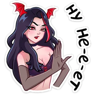 🤚 Hay
He-e-ey Cartone animato, Demone, Ragazza, Anime, Gotico telegram sticker