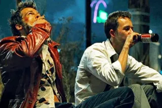 👊 Tyler Durden Fight Club Fight Club, Tyler Durden, Trinken, Gewalt, Film, Brad Pitt, Edward Norton telegram sticker