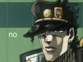👎 Jotaro Kujo JoJo's Bizarre Adventure no anime, jotaro, jojo, no, meme whatsapp sticker