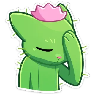 🤦‍♂️ cactus, chat, mignon, kawaii, plante, fleur telegram sticker