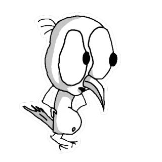 🙁 bird, cartoon, sticker, animal, drawing, funny telegram sticker