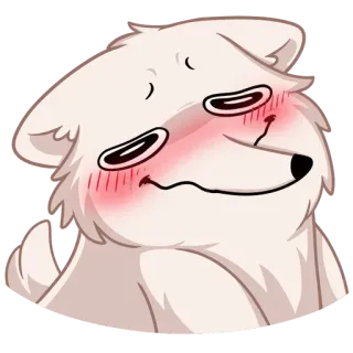 ☺ cane, carino, cucciolo, arrossire, animale, cartone animato, animale domestico telegram sticker