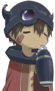 🤔 Reg Made in Abyss Anime, Reg, Made in Abyss, Robot, Casco whatsapp sticker
