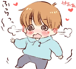 🤯 ふら
かああ mignon, chibi, animé, coeurs, dessin animé, épuisé(e) telegram sticker