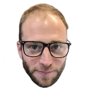 👨 homme, portrait, visage, lunettes, barbe, personne telegram sticker