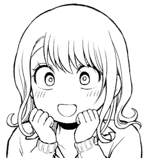 😃 anime, manga, girl, cute, kawaii, happy, excited, character, cartoon telegram sticker