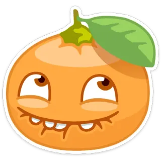 🍊 orange, fruit, meme, funny, cartoon, sticker telegram sticker