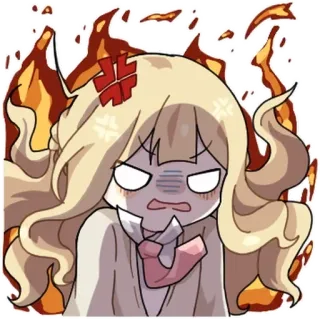 💬 生气, 动漫, 卡通, 愤怒, 沮丧, 角色, 火 telegram sticker