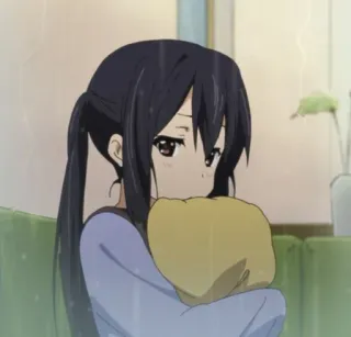 😞 Azusa Nakano K-On! anime, garota, fofa, K-On, Azusa Nakano, personagem, desenho animado telegram sticker