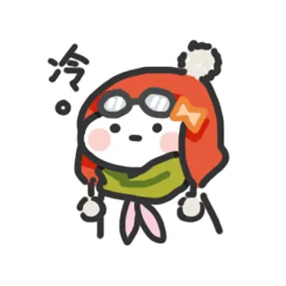 😰 冷 cartoon, winter, cold, cute, hat, scarf telegram sticker