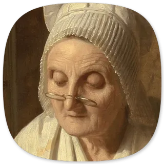 🧐 alte Frau, Porträt, Gemälde, ältere Person, Antik, Kunst, Vintage whatsapp sticker