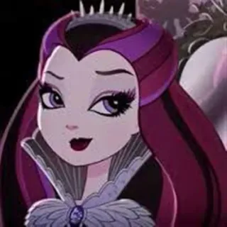 😏 Raven Queen Ever After High мультфильм, анимация, девочка, принцесса, корона telegram sticker