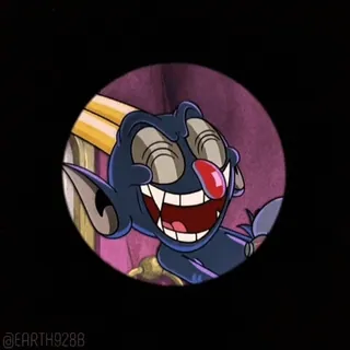 😈 The Devil Cuphead cuphead, le diable, dessin animé, jeu vidéo, méchant, souriant whatsapp sticker