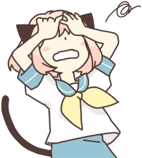 😫 Anya Forger Spy x Family anya forger, spy x family, anime, desenho animado, orelhas de gato, confuso, preocupado telegram sticker