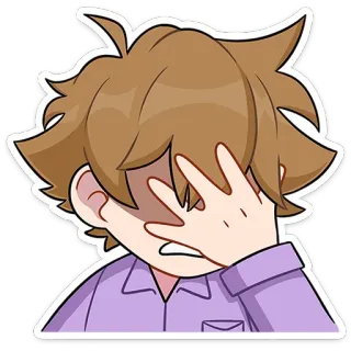 🤦‍♂️ Cartone animato, Anime, Deluso, Facepalm, Reazione, Sticker, Imbarazzato telegram sticker